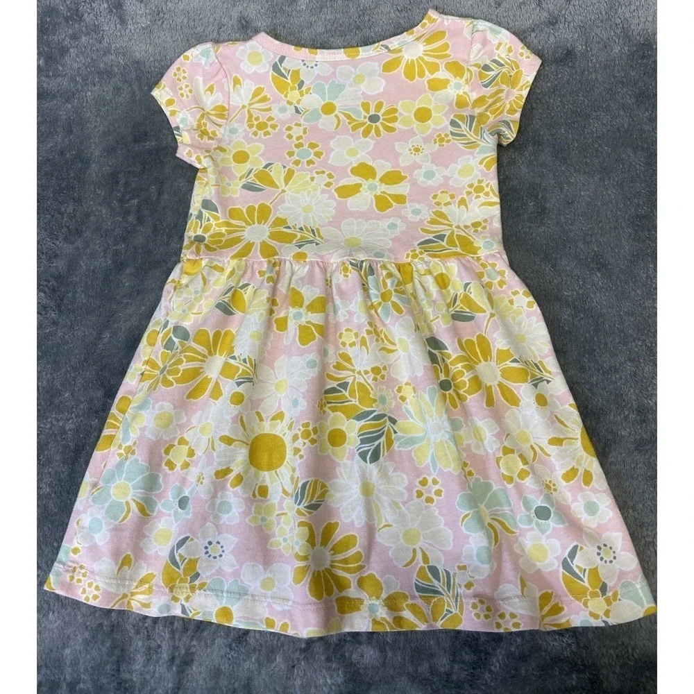 Marigold Floral Cap-Sleeve A-Line Dress Baby Girls Size 2T